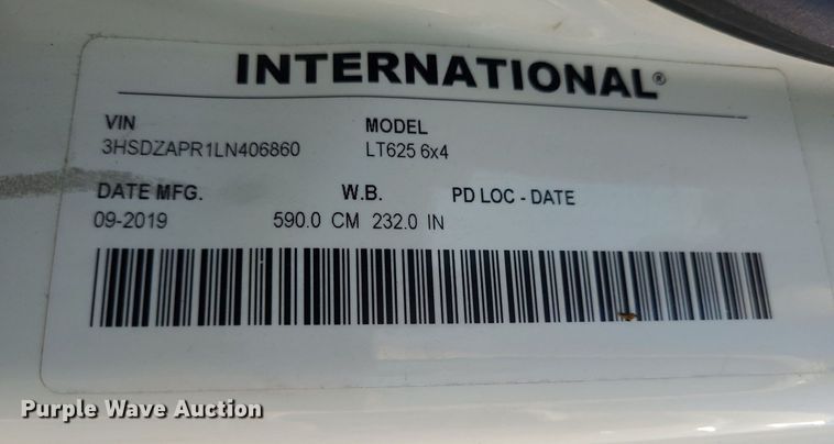 image for item DK1962 2020 International LT625  semi truck