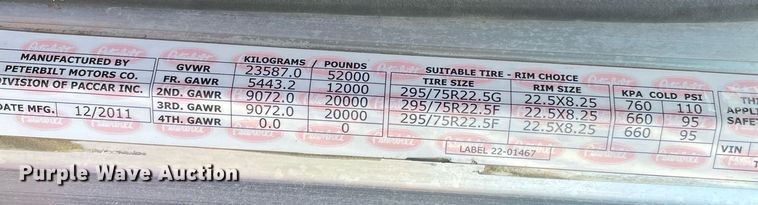 image for item DM0282 2012 Peterbilt 388  semi truck
