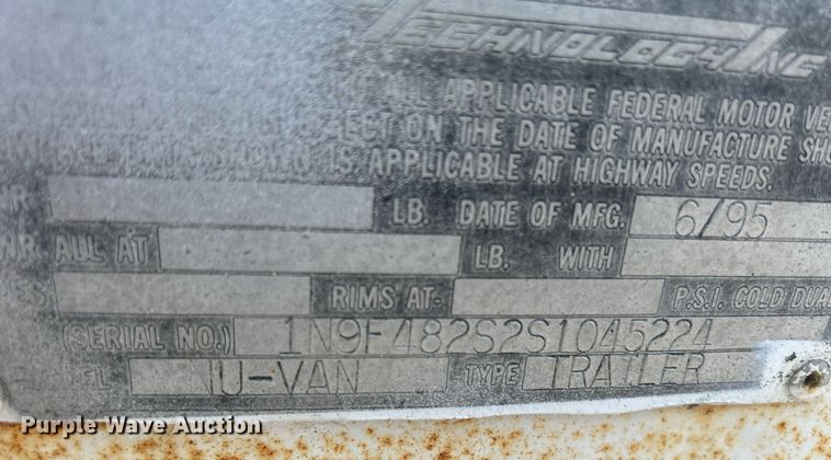 image for item DR4742 1995 NuVan  side curtain trailer