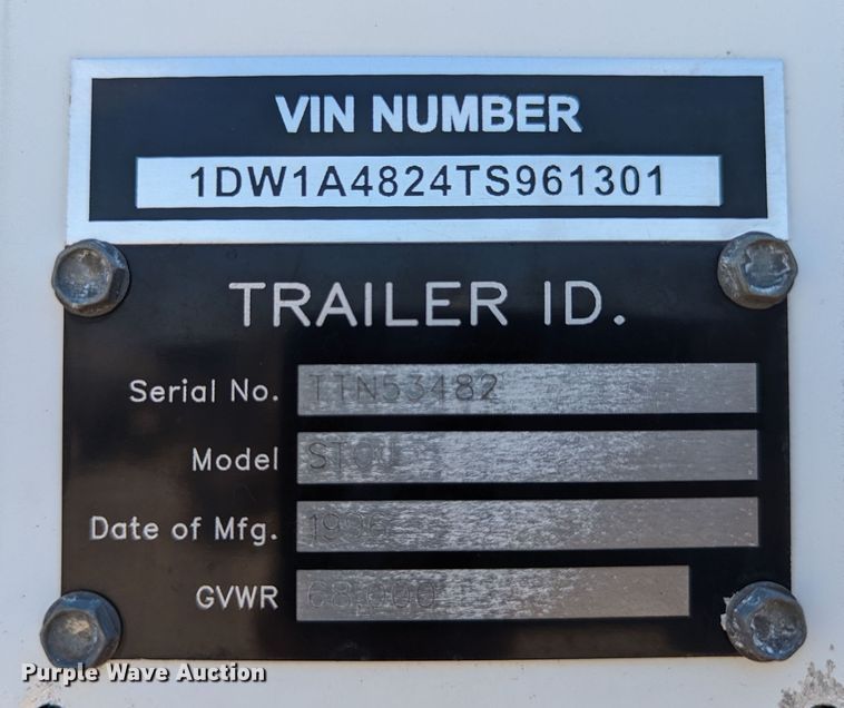 image for item DR6976 1996 Stoughton  dry van trailer