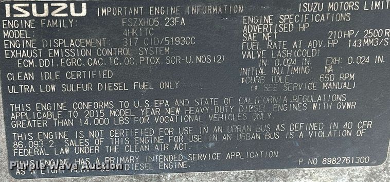 image for item DS8995 2016 Isuzu NRR  refrigerated truck