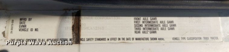 image for item LL9225 1991 Freightliner FLC  semi truck