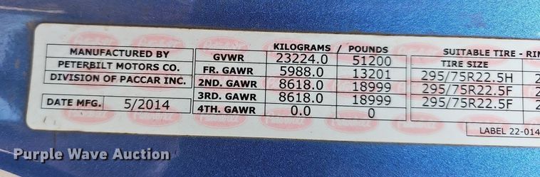 image for item LW9672 2015 Peterbilt 579  semi truck