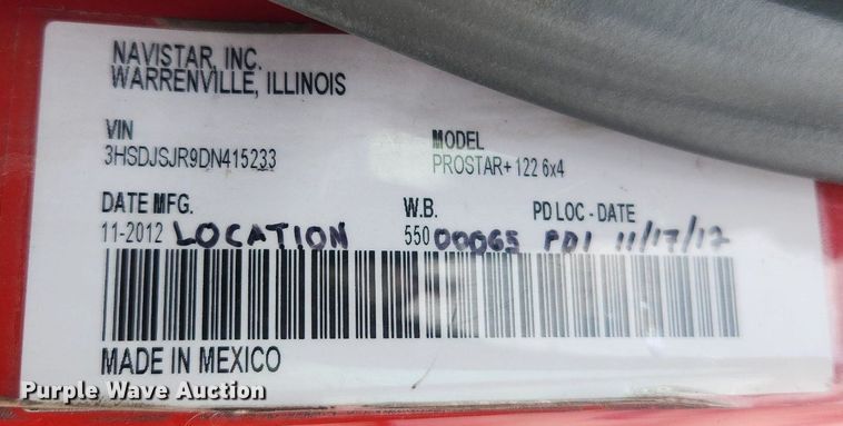 image for item LX9554 2013 International ProStar  semi truck