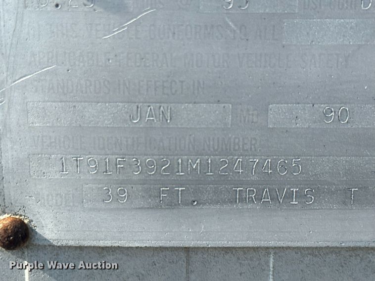 image for item MB9532 1991 Travis  end dump trailer