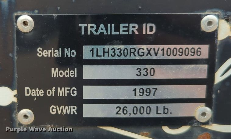 image for item MY9336 1997 Landoll 330  tilt deck equipment trailer