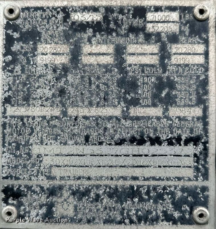 image for item NP9727 2016 Merritt Gold Line  livestock trailer