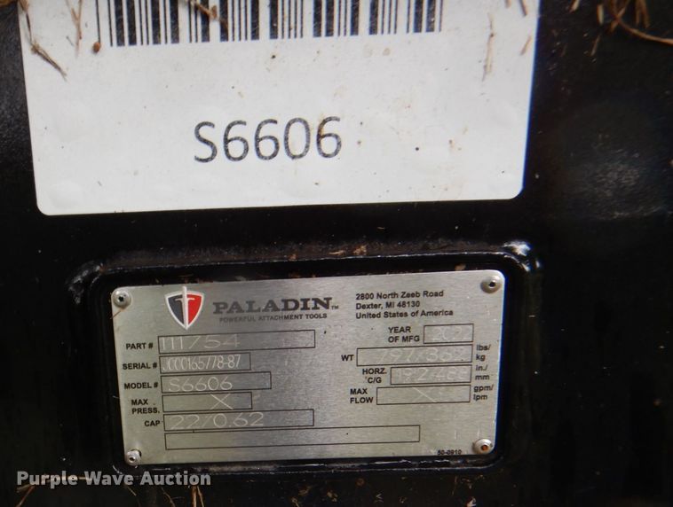 image for item DH7544 2022 Paladin S6606  skid steer bucket