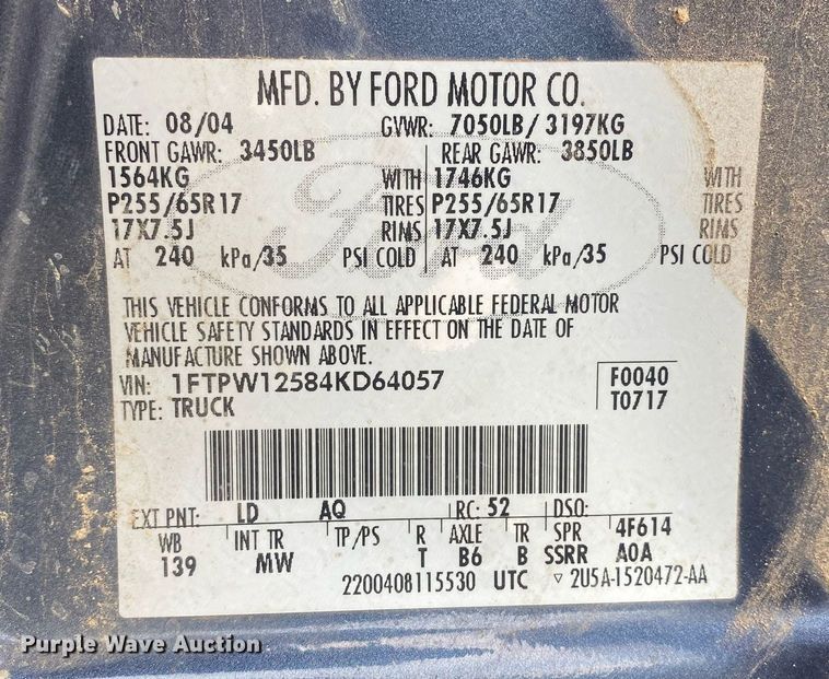 image for item DI7752 2004 Ford F150  SuperCrew pickup truck