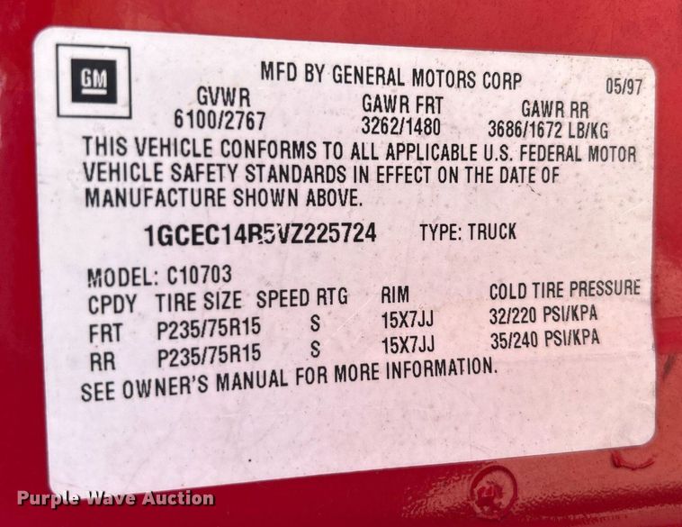 image for item DI7859 1997 Chevrolet C1500  Crew Cab pickup truck