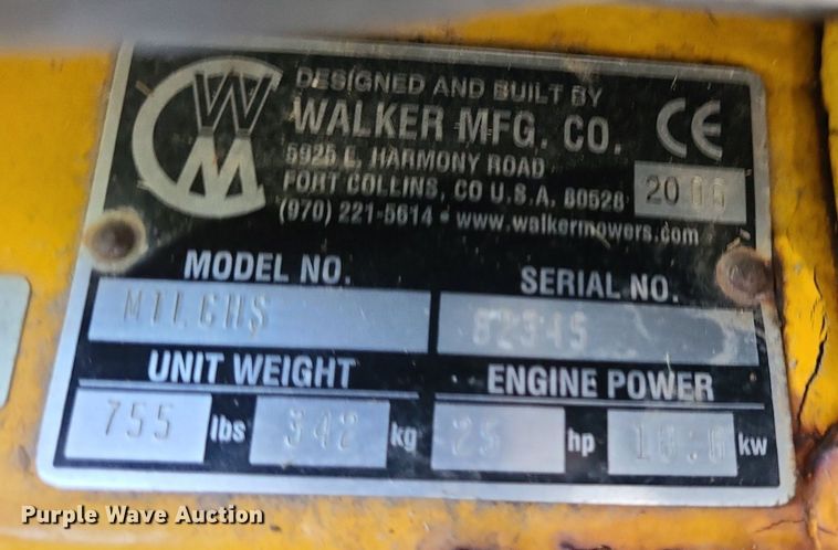 image for item DK1919 Walker MTLGHS  ZTR lawn mower