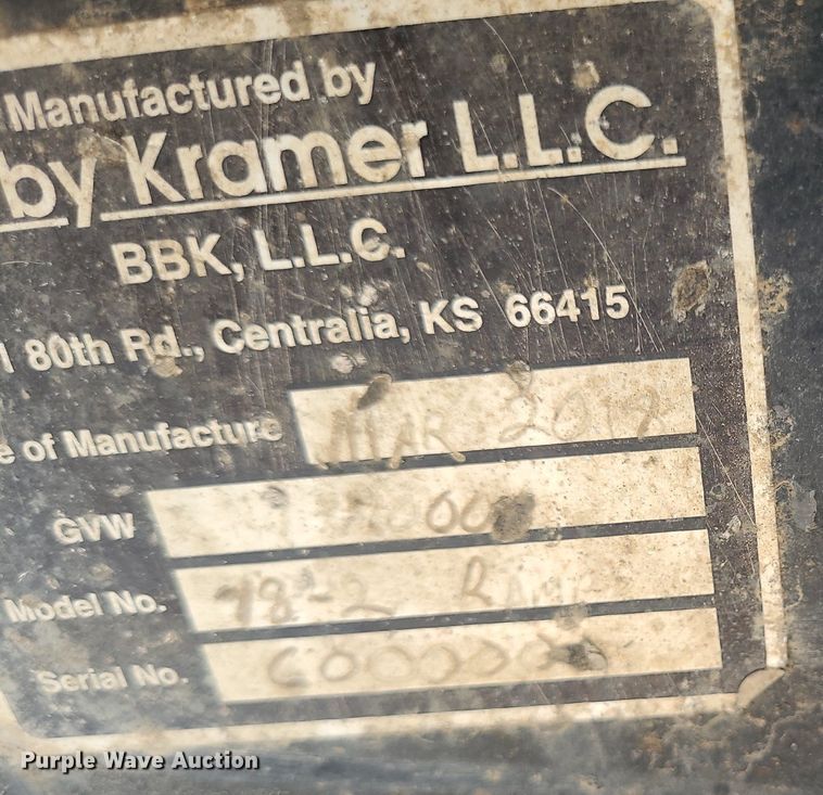 image for item DK1944 2018 BBK  equipment trailer