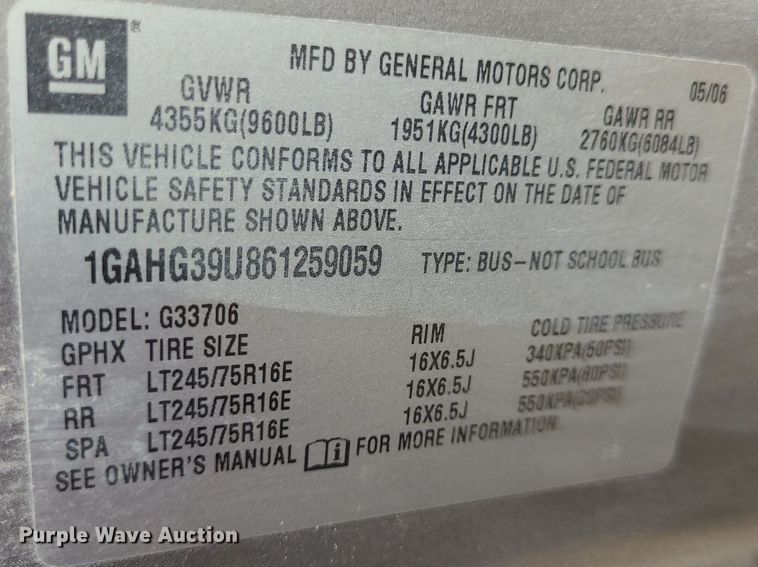 image for item DK1947 2006 Chevrolet Express 3500  van