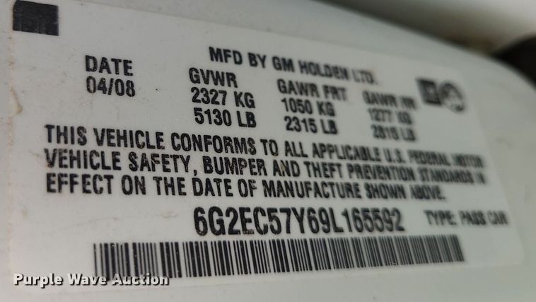 image for item DK1952 2009 Pontiac G8 GT