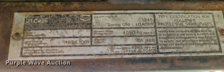 image for item DK1966 Case 1845  skid steer loader