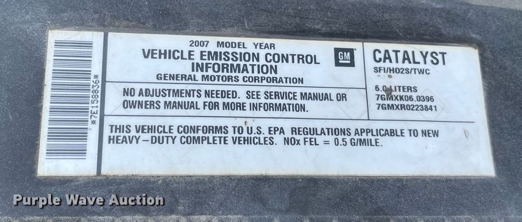 image for item DL3792 2007 Chevrolet Silverado 2500HD  Ext. Cab utility bed pickup truck