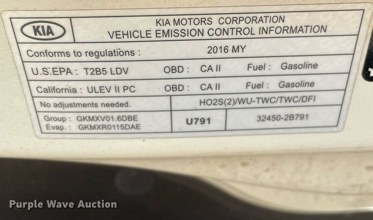 image for item DL3805 2016 Kia Soul  SUV