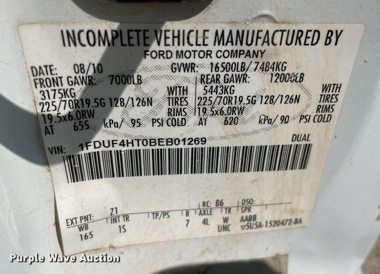 image for item DL3806 2011 Ford F450 Super Duty XL  flatbed truck