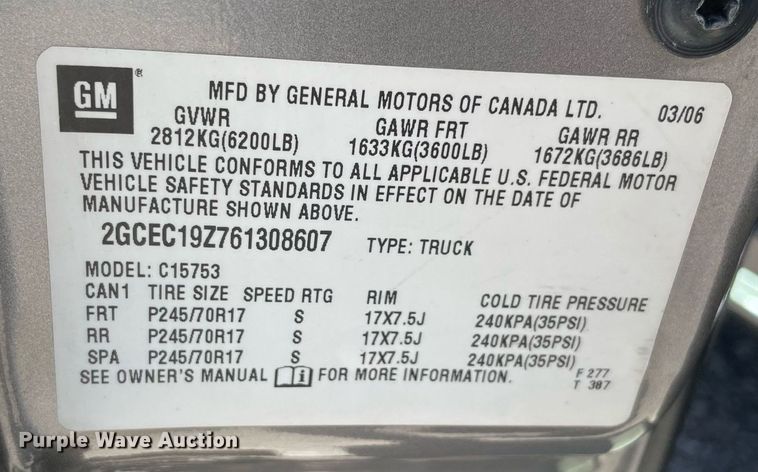 image for item DM0284 2006 Chevrolet Silverado 1500  Ext. Cab pickup truck