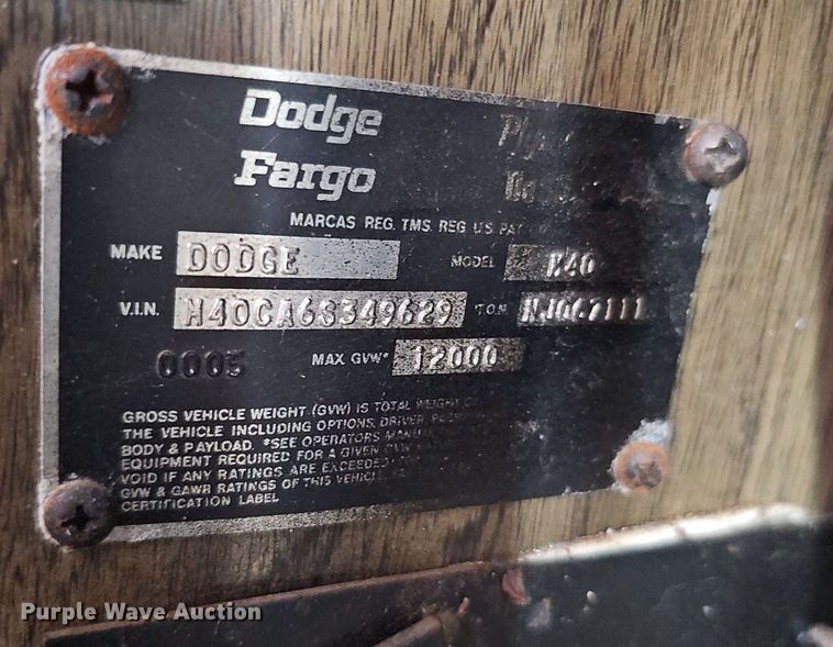 image for item DO2774 1977 Dodge Fargo The Diplomat II  RV