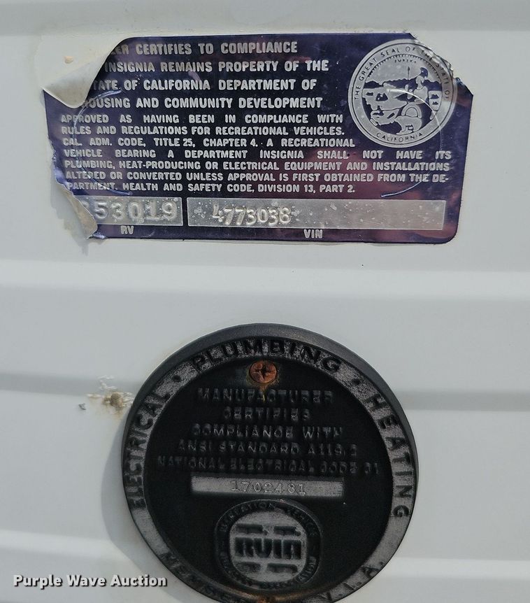 image for item DO2774 1977 Dodge Fargo The Diplomat II  RV