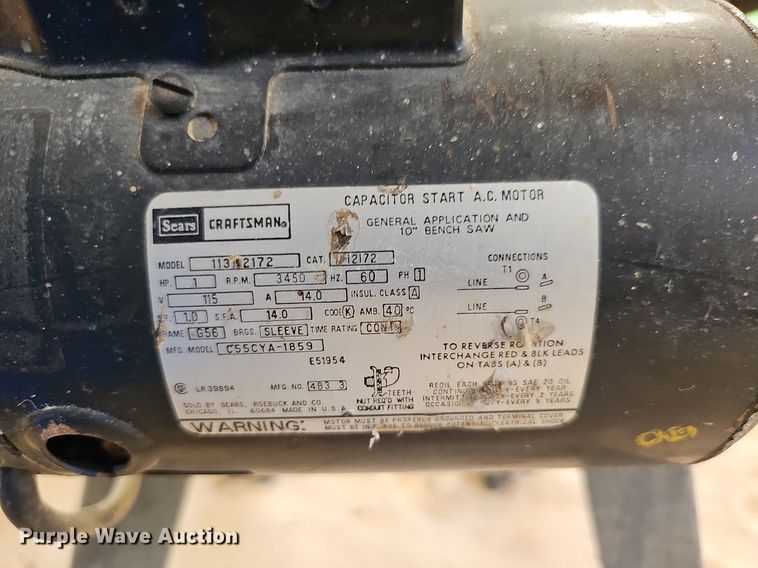 image for item DO2820 Craftsman 113.298033  table saw