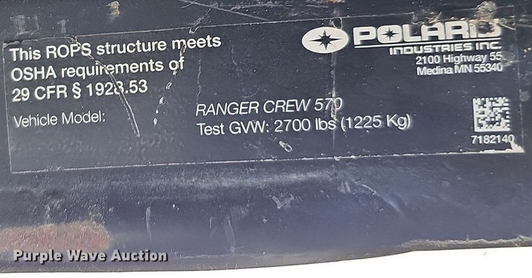 image for item DO2840 2016 Polaris Ranger Crew  utility vehicle