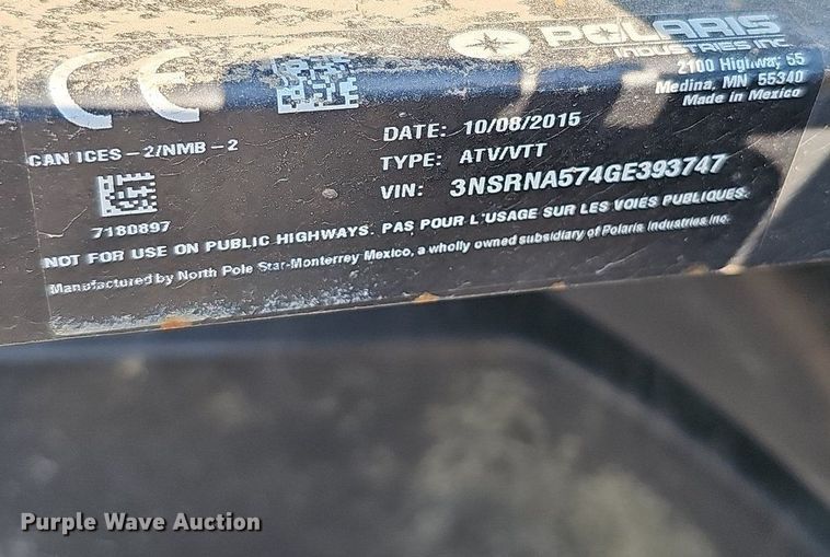 image for item DO2840 2016 Polaris Ranger Crew  utility vehicle