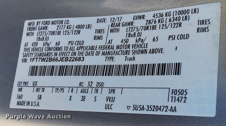 image for item DP3271 2018 Ford F250  Crew Cab pickup truck