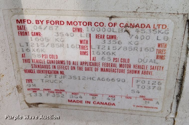 image for item DP3287 1987 Ford F350  pickup truck