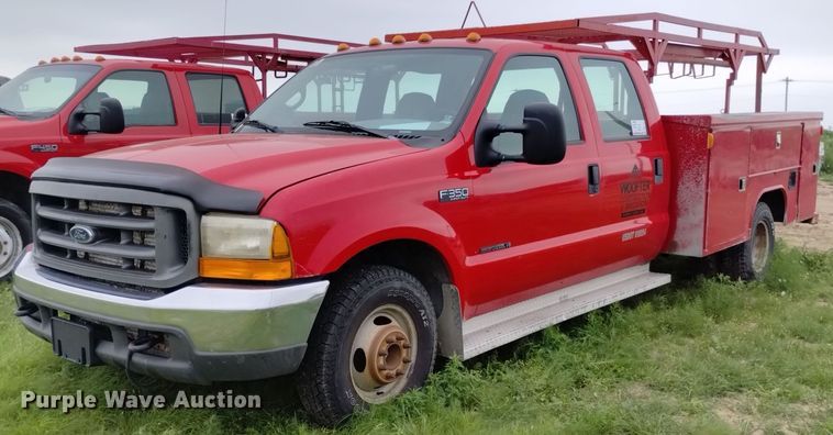 image for item DP3293 2000 Ford  F350 Super Duty XL  Crew Cab utility bed pickup truck