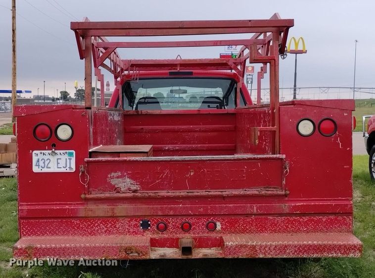 image for item DP3293 2000 Ford  F350 Super Duty XL  Crew Cab utility bed pickup truck