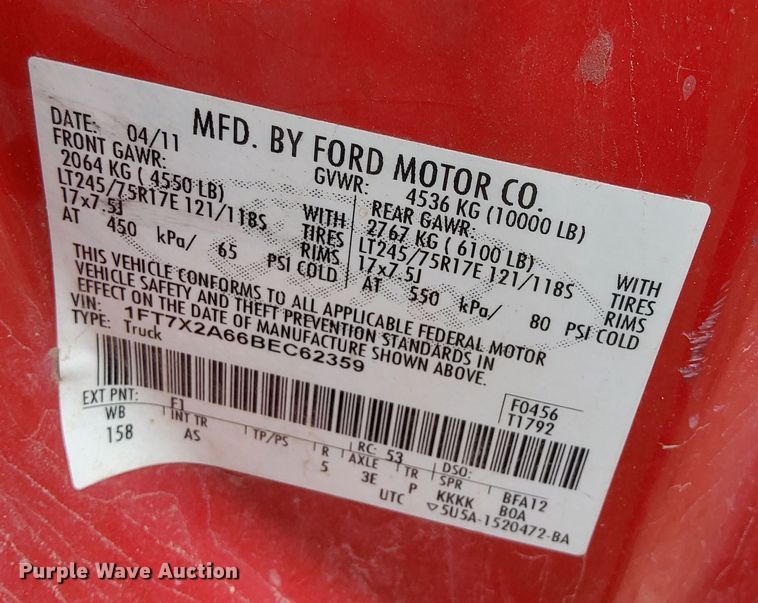 image for item DP3294 2011 Ford F250 Super Duty  SuperCab pickup truck