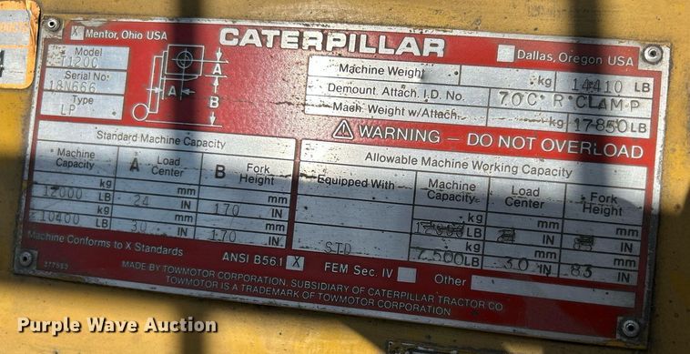image for item DR4702 Caterpillar T120C  forklift
