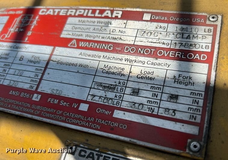 image for item DR4702 Caterpillar T120C  forklift