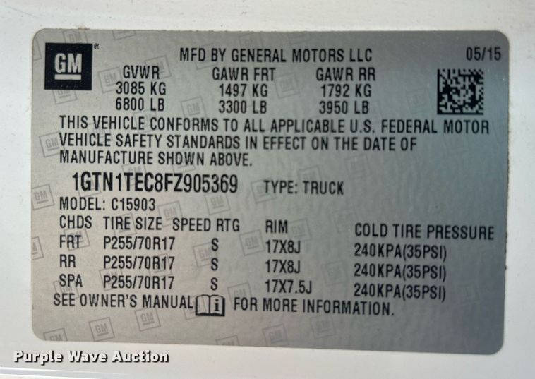image for item DR4734 2015 GMC Sierra 1500  pickup truck