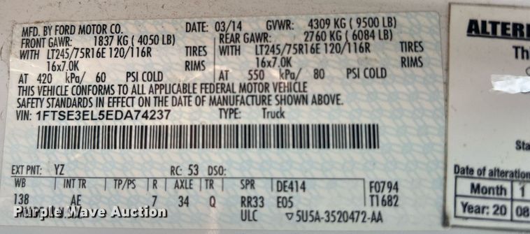 image for item DR4735 2014 Ford E350 Super Duty  van