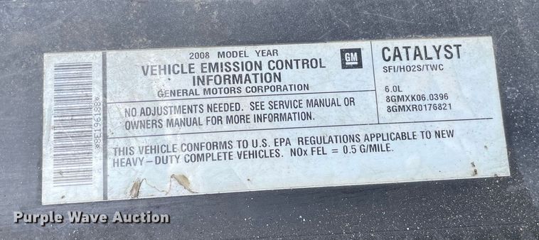 image for item DS8793 2008 Chevrolet 2500HD  Ext. Cab pickup truck