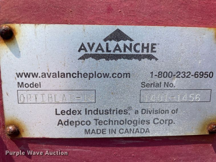 image for item DS8897 Avalanche Optiblay-14  14' W skid steer snow pusher
