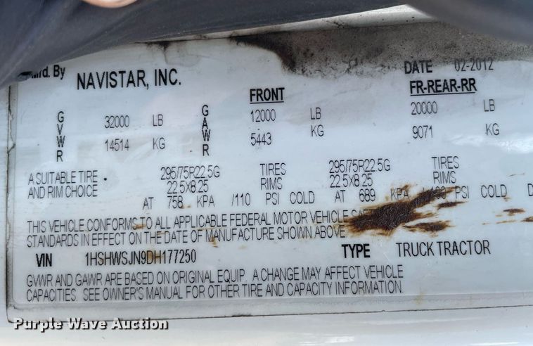 image for item DS8912 2012 International TranStar 8600  spreader truck