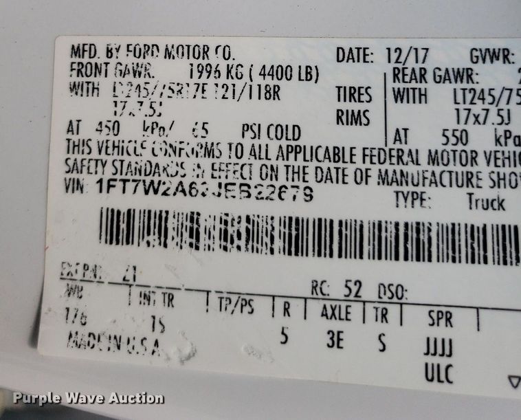 image for item IP9271 2018 Ford F250 Super Duty XL  Crew Cab pickup truck