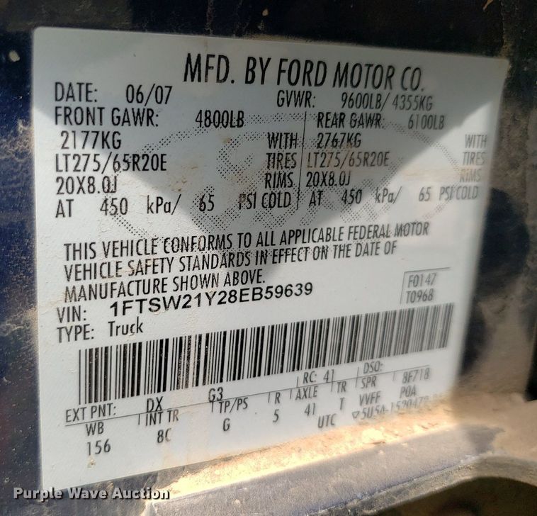 image for item IP9306 2008 Ford F250 Super Duty  Crew Cab pickup truck