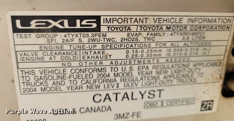 image for item JO9142 2004 Lexus RX 330  SUV