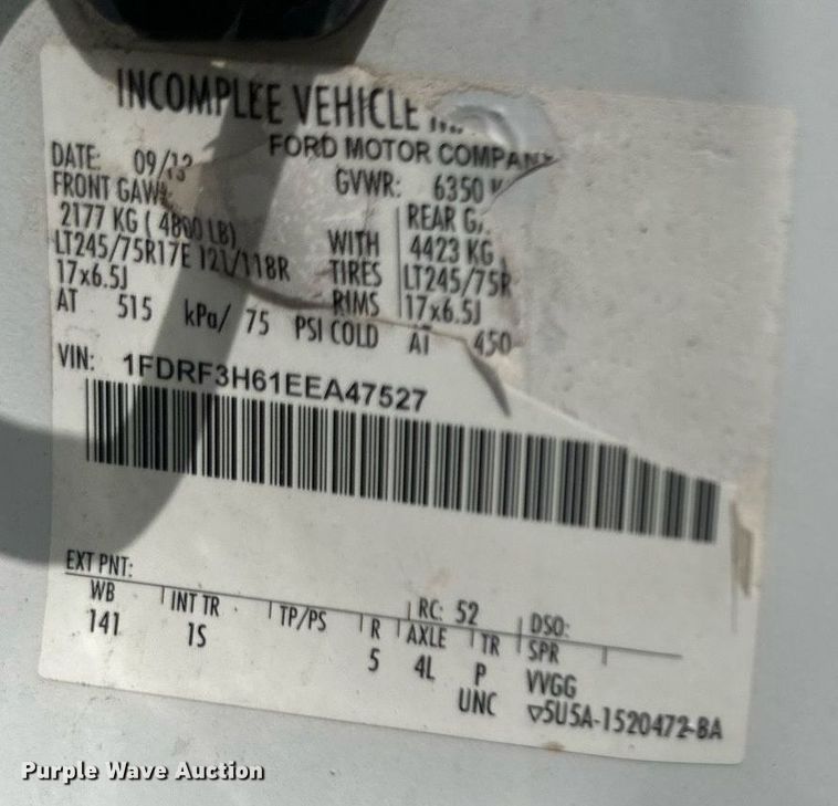 image for item KM9862 2014 Ford F350 Super Duty  utility bed pickup truck