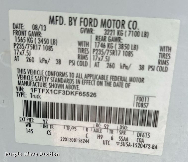 image for item KM9908 2013 Ford F150  SuperCab pickup truck