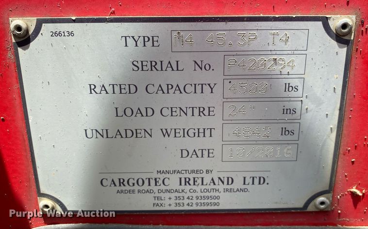 image for item KW9237 2016 Moffett M445.3PT4  forklift