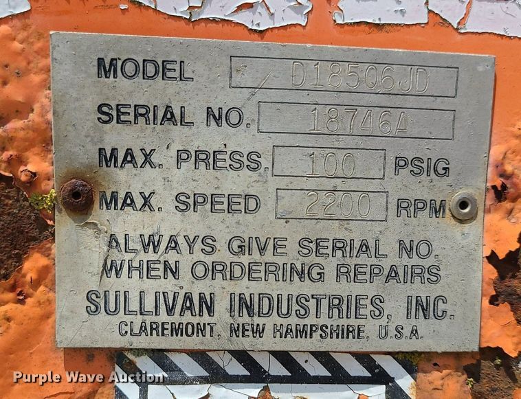 image for item LE9262 Sullivan D18506JD  air compressor