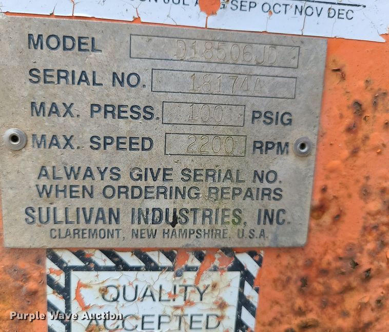 image for item LE9263 Sullivan D18506JD  air compressor