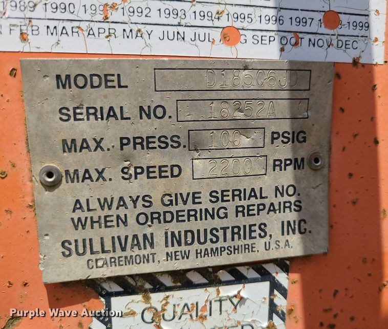 image for item LE9264 Sullivan D18506JD  air compressor