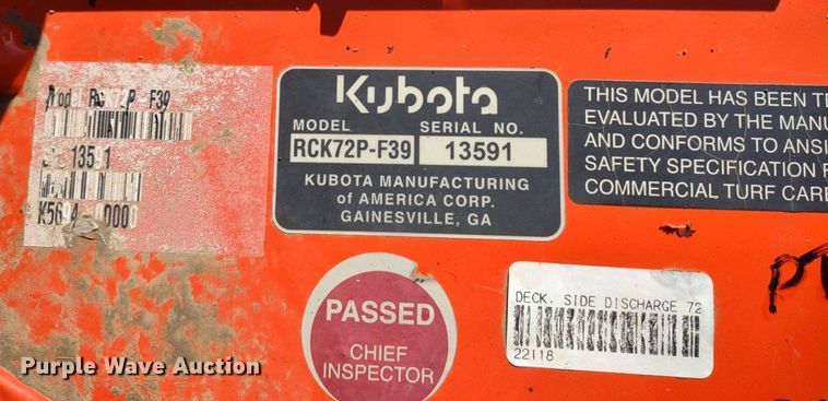 image for item LL9158 2020 Kubota F3990  lawn mower